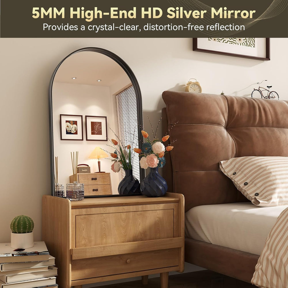 Brightify Arched Mirror, 24 x 40 Inch Black Arch Mirror