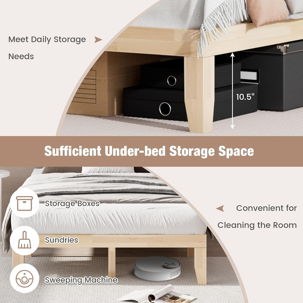 GIANTEX 14 Inch Full Wood Platform Bed Frame, Minimalist Style Mattress Found...