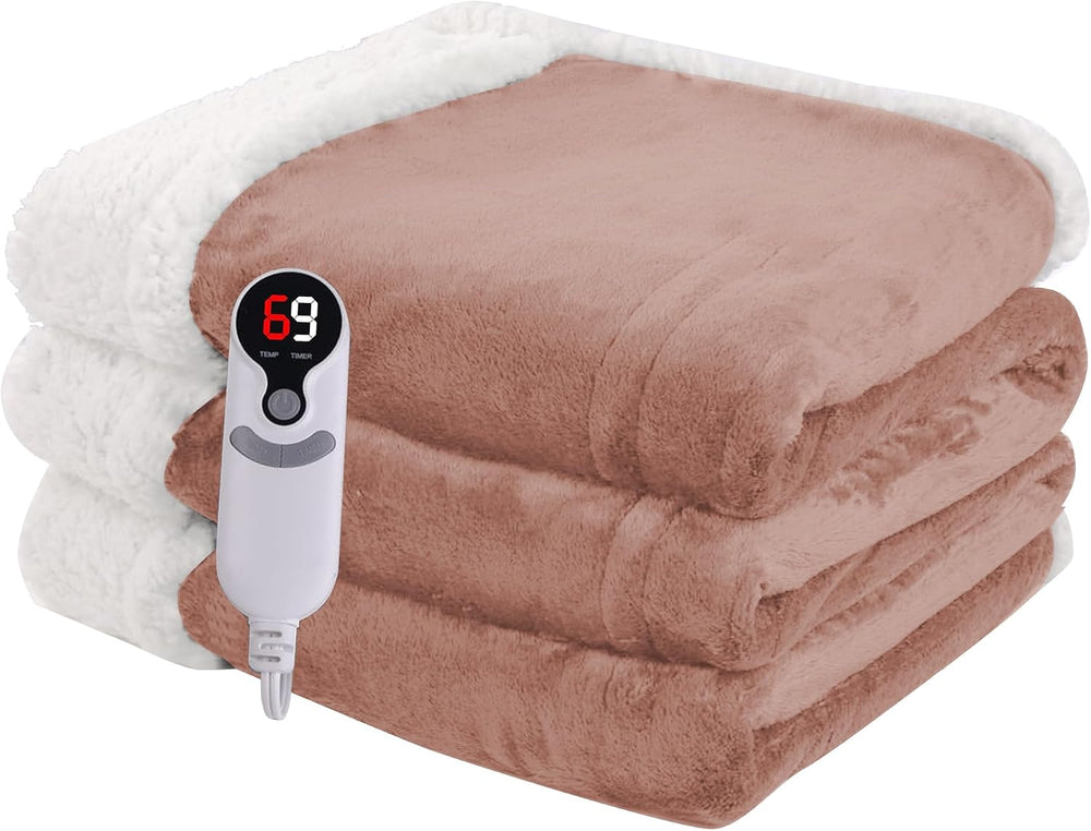 Electric Heated Blanket Full Size 72"x84", Cozy Pink