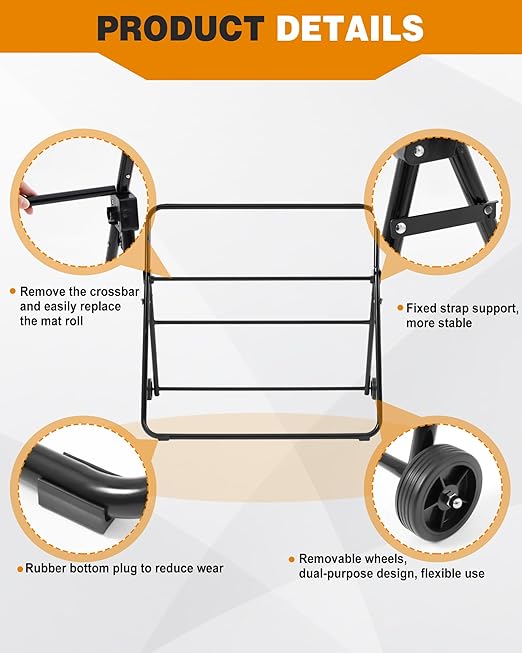 Blulu Adjustable/Mobile Mat Roll Holder