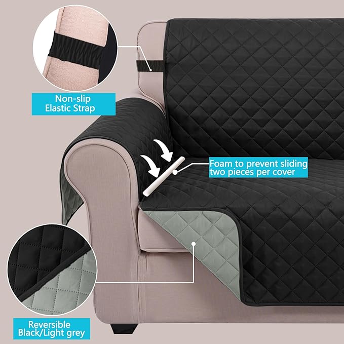 U-NICE HOME Recliner Chair Covers Reversible Chair Cover - Image 3