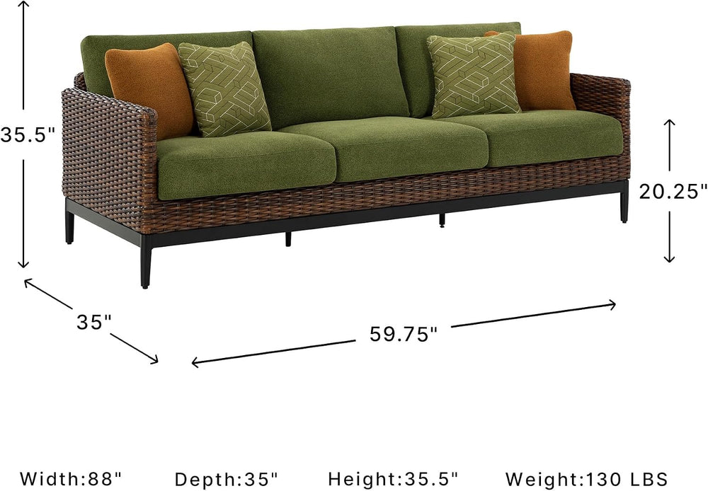 Signature Design by Ashley Horizon Hall Casual Outdoor Sofa with Cushions, Ru...