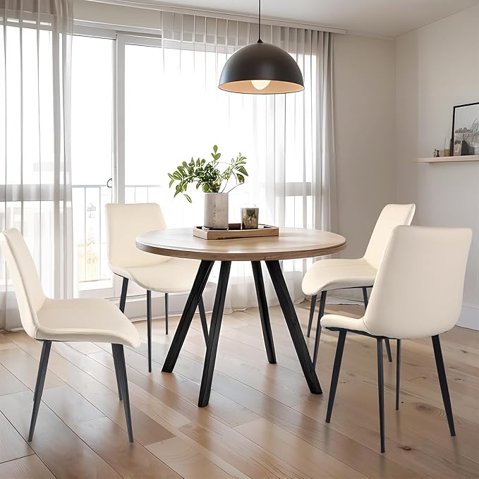 Dining Chairs, Modern PU Leather Dining Chairs, Dining Room Chairs with Sturd...