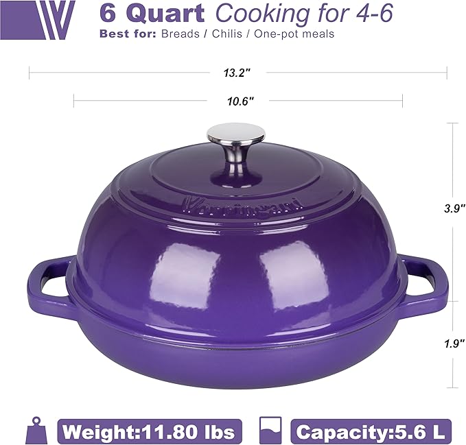 VORRINGARD Enameled Cast Iron Dutch Oven Pot