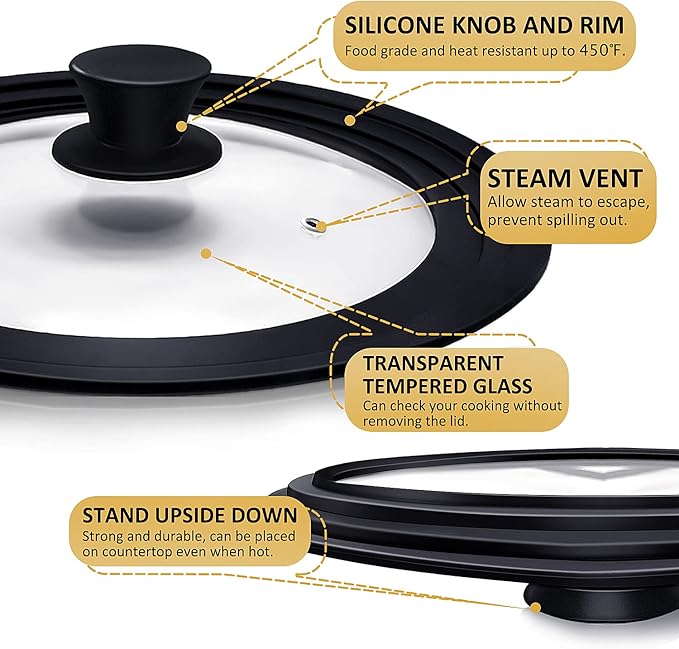 Ydeapi Universal Lid for Pots, Pans and Skillets, Pot Lid - Image 4