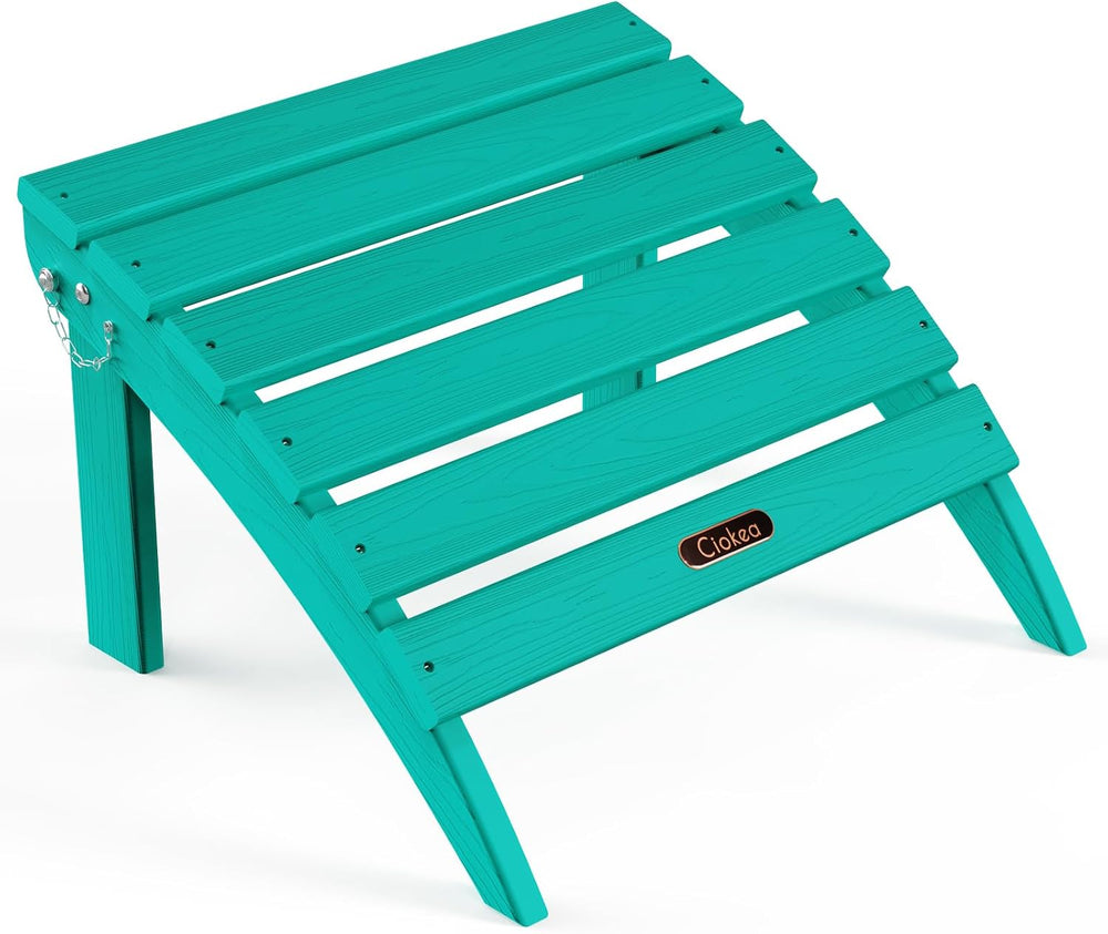 Ciokea Folding Outdoor Footstool for Adirondack Chair,Lake Blue