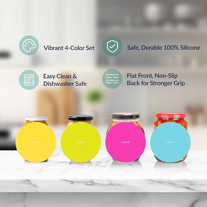 NIHOME Silicone Jar Opener – 6 Inch Large Anti-Slip Grip Pads, Premium 100% - Image 5