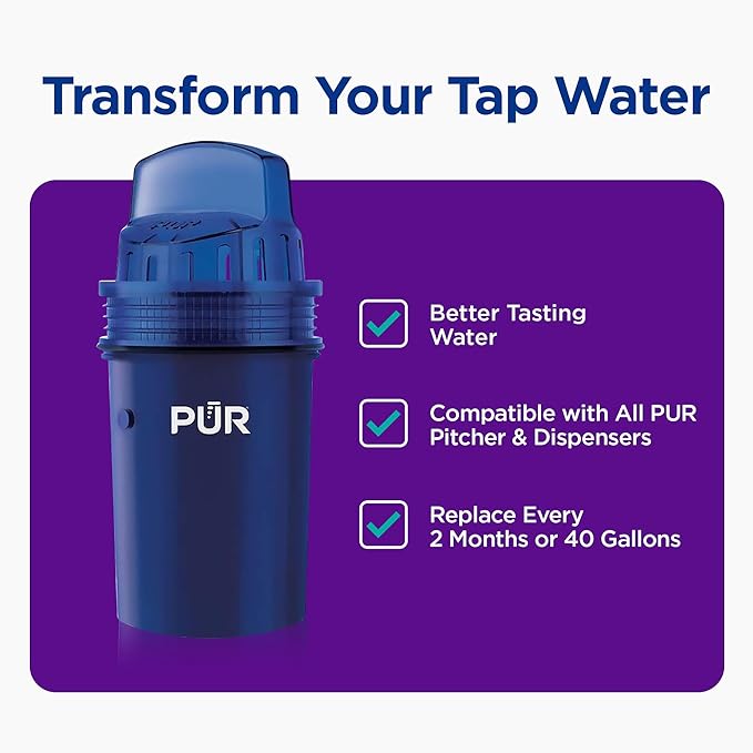 PUR Water Pitcher & Dispenser Replacement Filter 4-Pack, Genuine PUR Water - Image 2