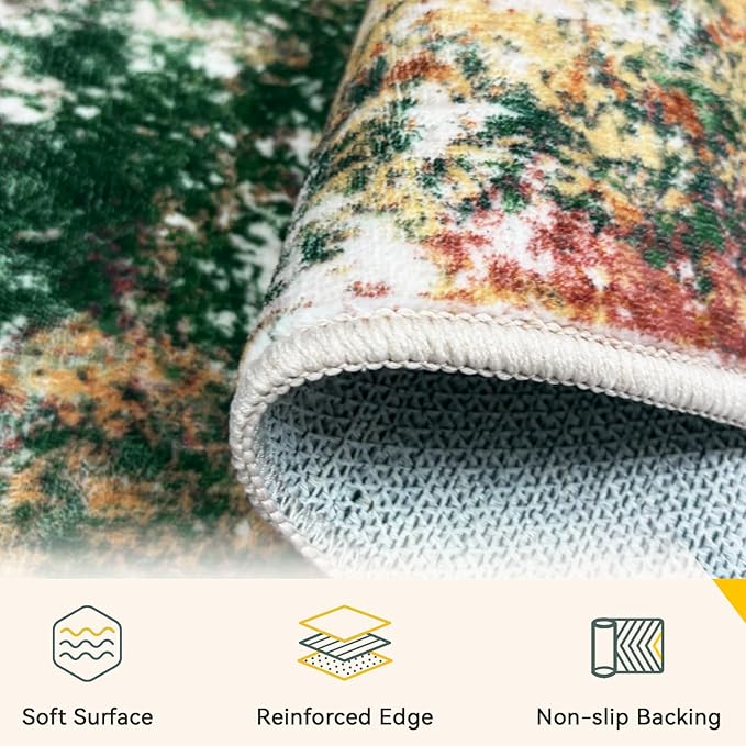 Washable Area Rugs 8'x10' Non-Slip Modern Abstract Soft - Image 4