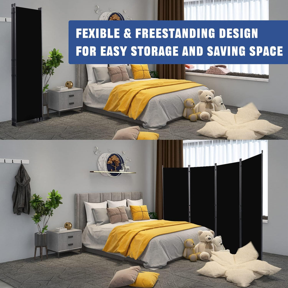 Room Divider 4 Panel-88''Wide,6FT Room Dividers and Folding Privacy S...