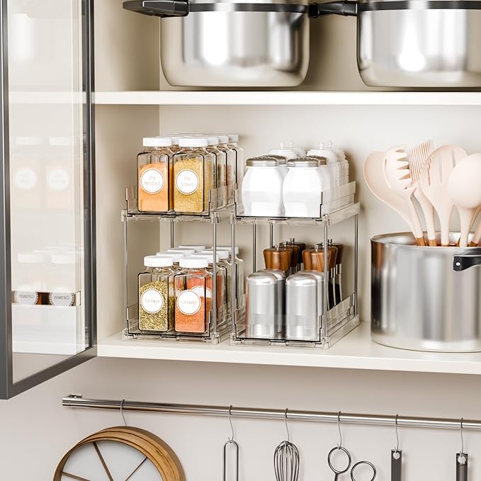 Yieach 2 Tier Pull Out Cabinet Organizer and Medicine Cabinet Storage - Image 7