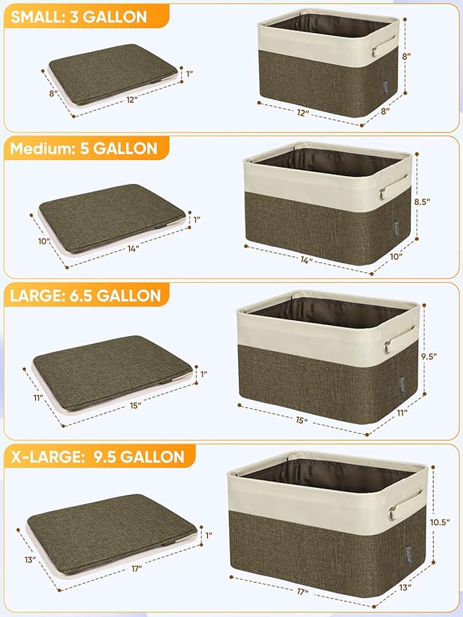 BALEINE 3 Pack Fabric Closet Storage Bins - Image 2