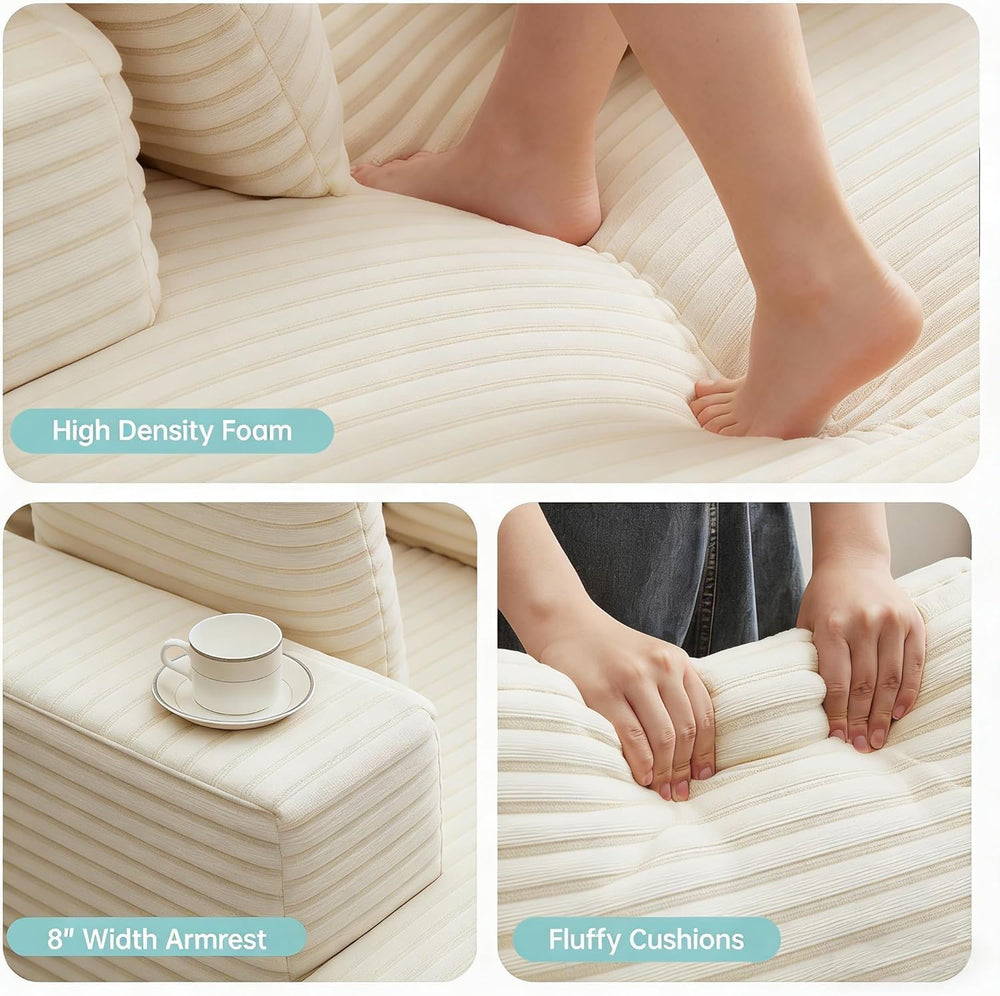 Boneless Chaise Lounge Chair, 54" Oversized Cloud Couch Sofa with Deep S...