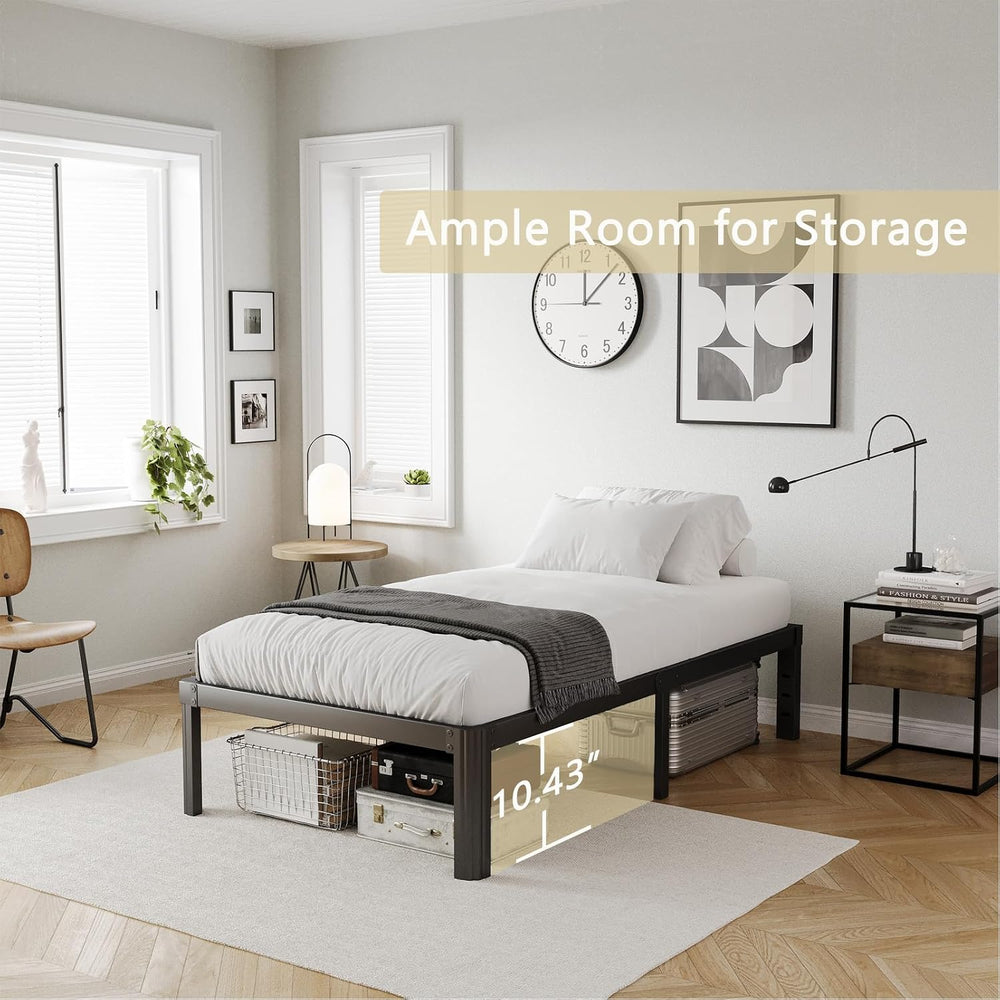 KERAMIK 12 Inch High Twin Bed Frames No Box Spring Needed, Metal Bed Frame Tw...