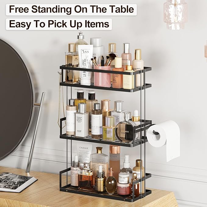 Godboat Bathroom Organizers and Storage, 3-Tier Wall Shelves, Over Toilet Rack - Image 5