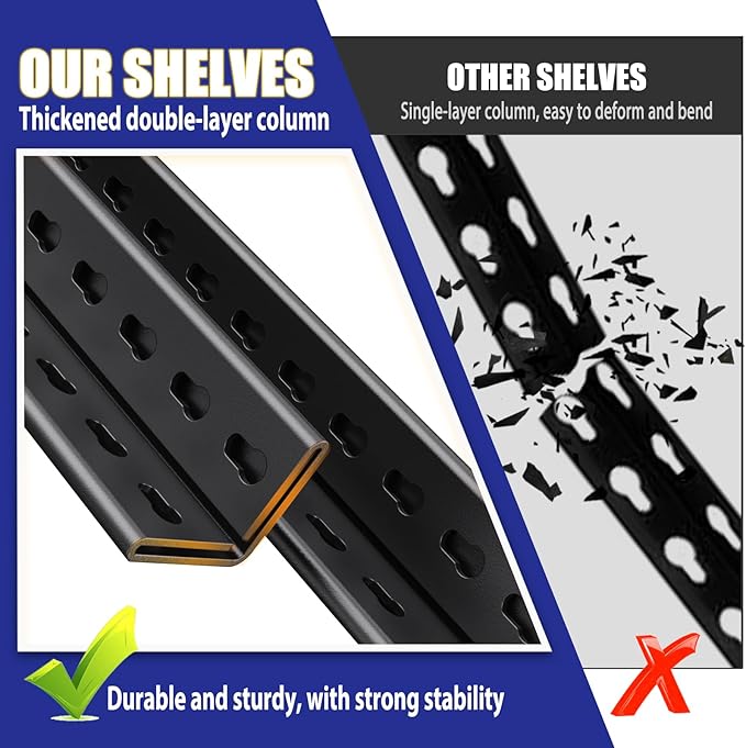 Garage Shelving-3000 lbs 5 Tier Storage Shelves, Adjustable Heavy Duty Metal - Image 6