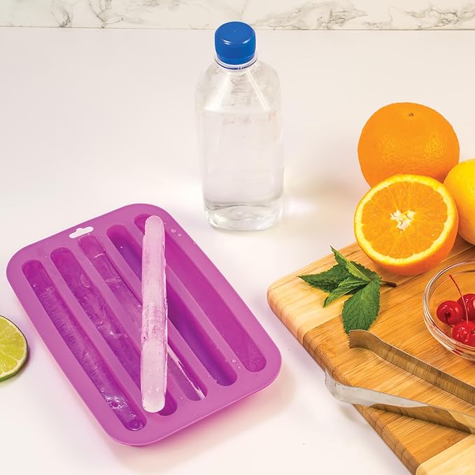 HIC Kitchen Silicone Water Bottle Ice Tray, Each Tray Makes 5 Long Ice Sticks - Image 4
