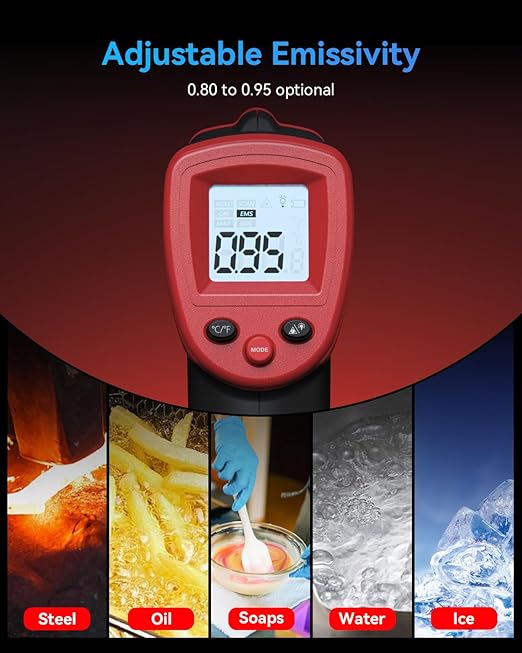 Wintact Infrared Thermometer Temperature Gun -58℉ to 1094℉, Digital IR Heat - Image 5