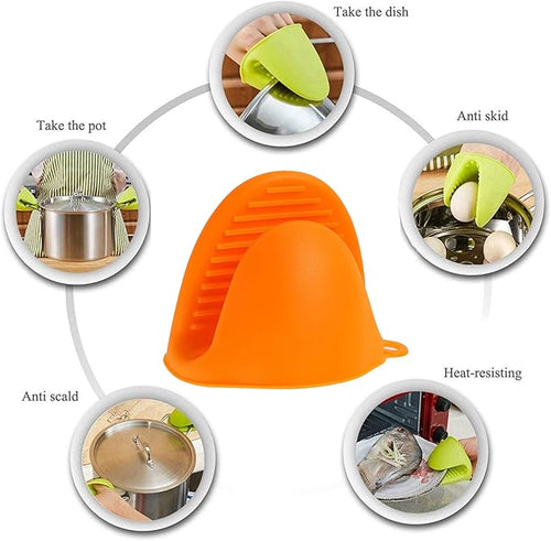 2 Pairs Mini Oven Gloves Silicone Heat Resistant Cooking Pinch Mitts Potholder - Image 2
