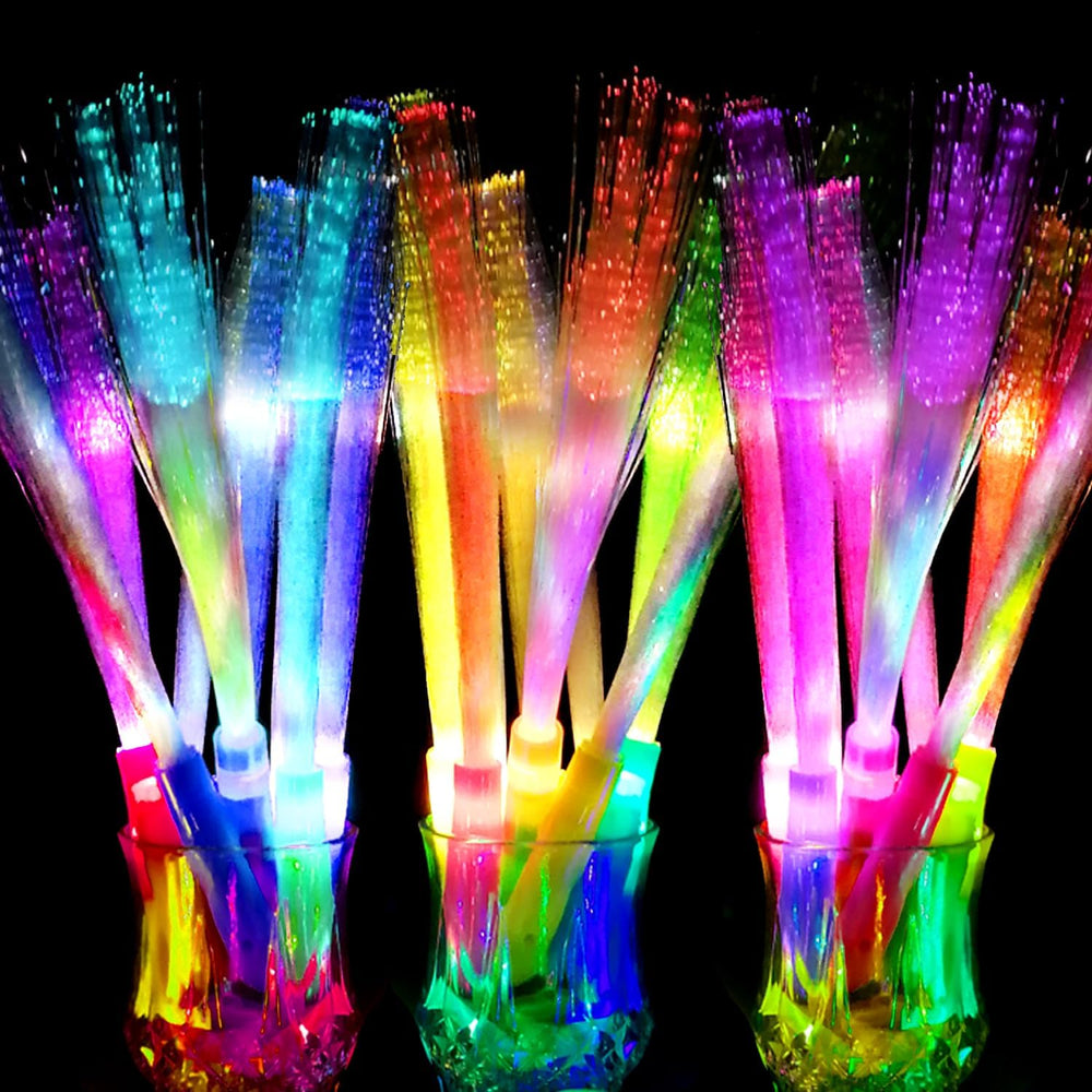 Glow Sticks Bulk Party Favor Supplies Pack Glow Fiber Optic Wands,Glow in the...