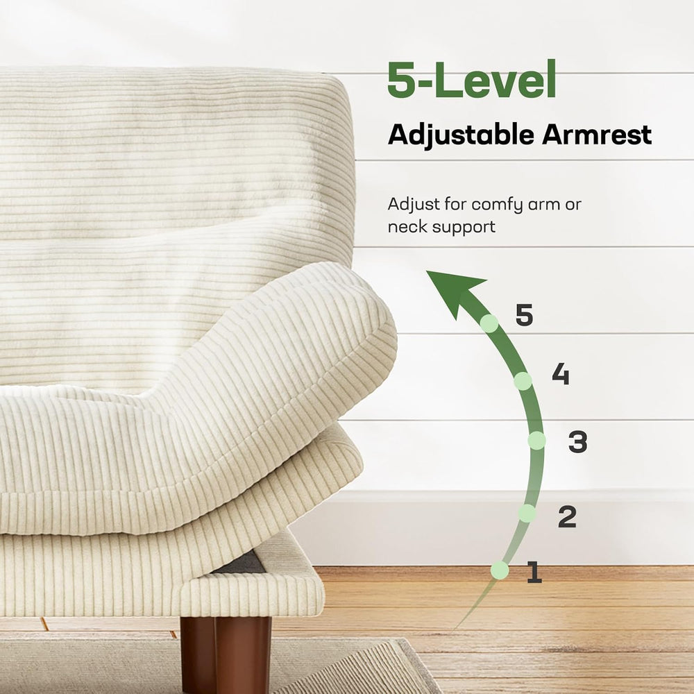 Marsail 75" Futon Sofa Bed, Convertible Sleeper Couch Loveseat, White