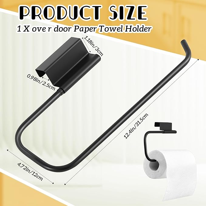 Yaocom 12.4 Inches Cabinet Door Paper Towel Holder Camper Under Sink No - Image 2