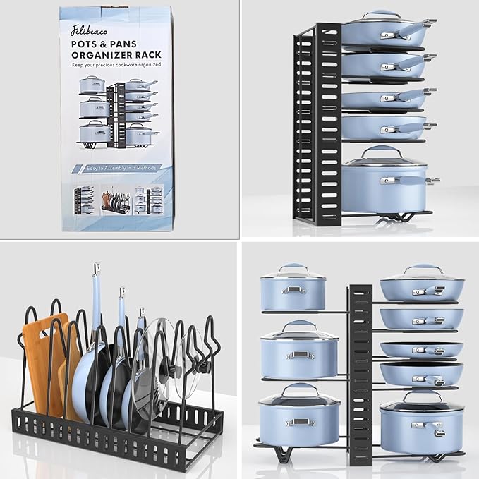 Felibeaco Adjustable Pots and Pans Organizer Rack - Image 2