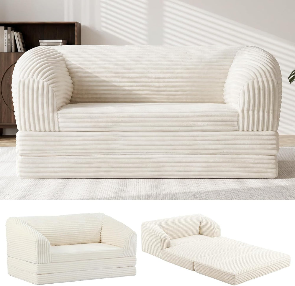 JUIKURY Convertible Sofa Bed, 3-in-1 Foldable Loveseat Couch with Armrest, Co...