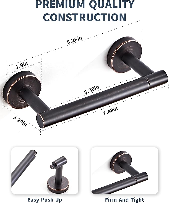 RARXTR Bronze Toilet Paper Holder SUS304 Stainless Steel Double Post Pivoting - Image 3
