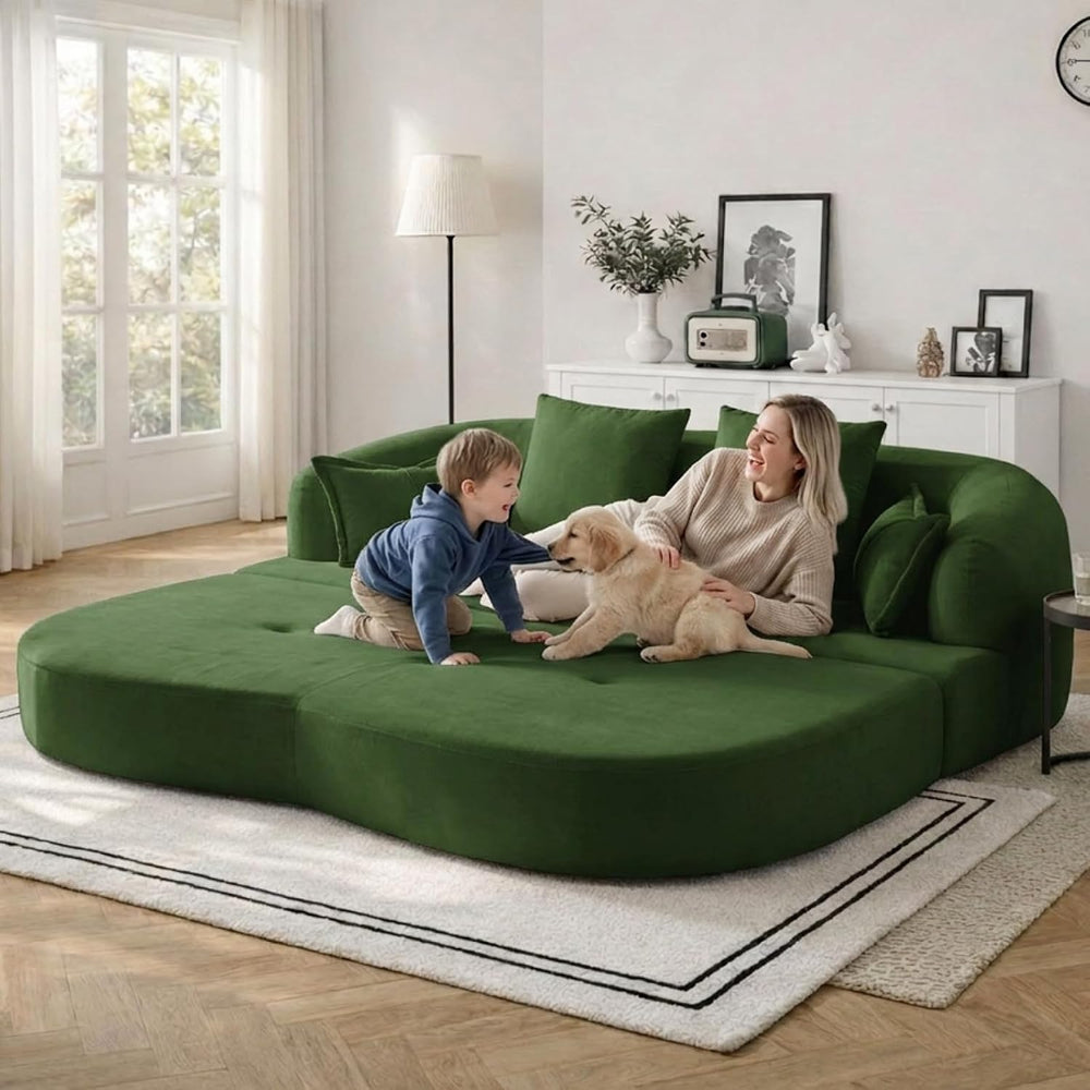 70" Convertible Sofa Bed, Chenille Boneless Comfortable Sleeper Futon