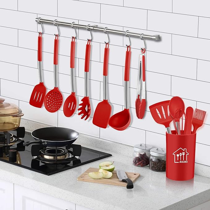 Silicone Cooking Utensil Set, Kitchen Utensils 26 Pcs Set, Non-stick Heat - Image 7