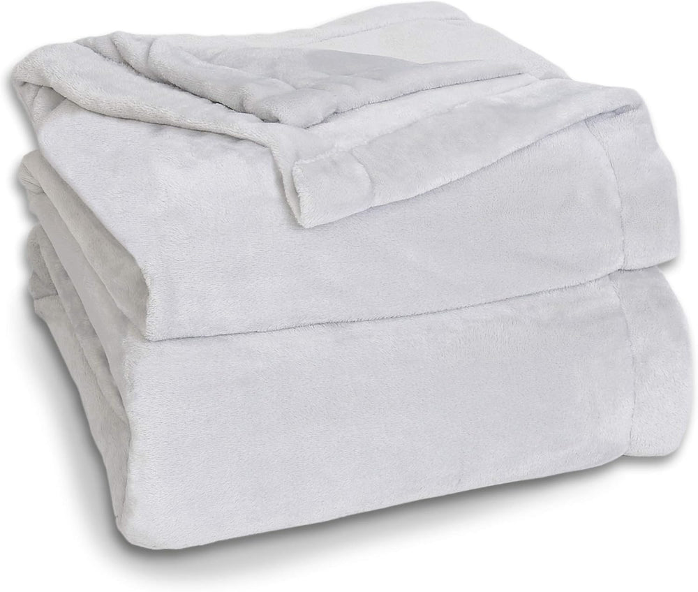 Effortless Bedding Oversized Plush Semi-Fitted Bed Blanket (King, Light Gray)