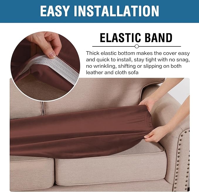 H.VERSAILTEX Velvet Stretch Individual Couch Cushion Cover Plush Cushion - Image 4