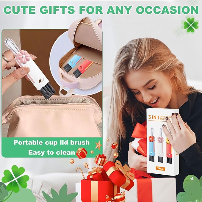 3 in 1 Cup Lid Cleaning Brush, Home Kitchen Crevice Brush, Portable Bottle - Image 6
