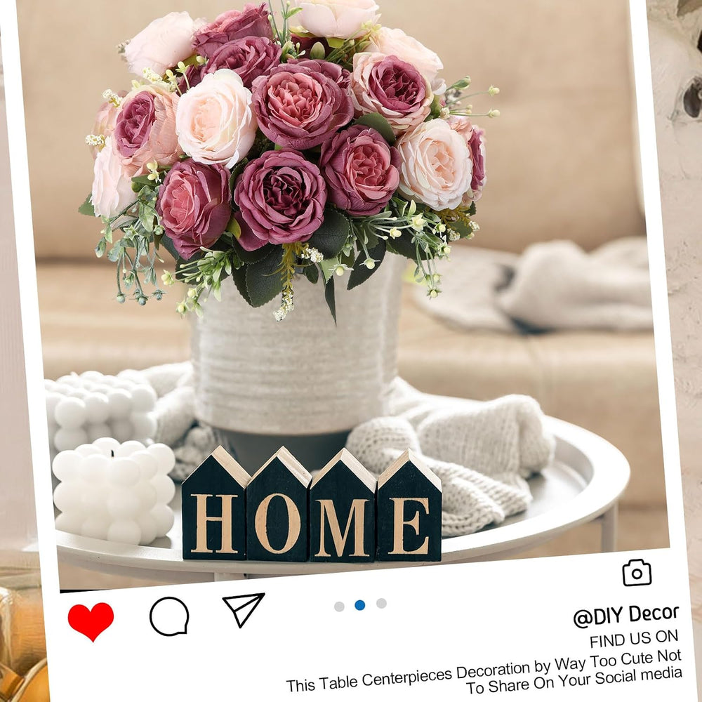 Geosar 16 Bundles Artificial Peonies Flowers,Dusty Pink, Dusty Rose