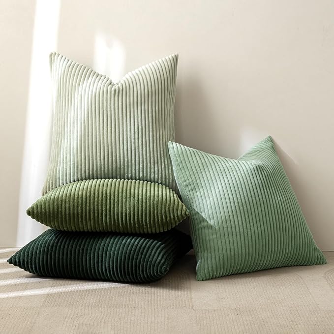MIULEE Boho Farmhouse Sage Green Throw Pillow Covers 22x22 Inch Set of 4 - Image 5