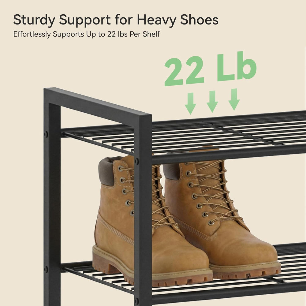 Nunsino Narrow Shoe Rack, 8-Tier Metal Shoe Organizer,Tall Shoe Shelf with An...