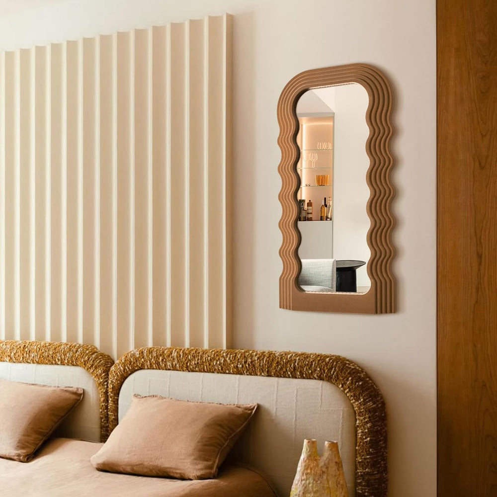Arch Decorative Wall Mirror for Cozy Home Bedroom Decor,14x28,Brown