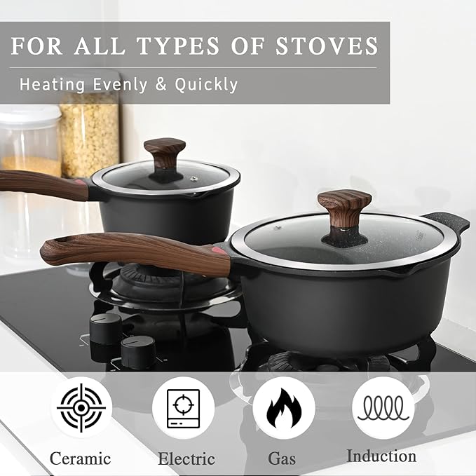 VINCHEF Nonstick Stockpot With Lid 4 Quart, Large Saucepan with Stay Cool Handle - Image 5