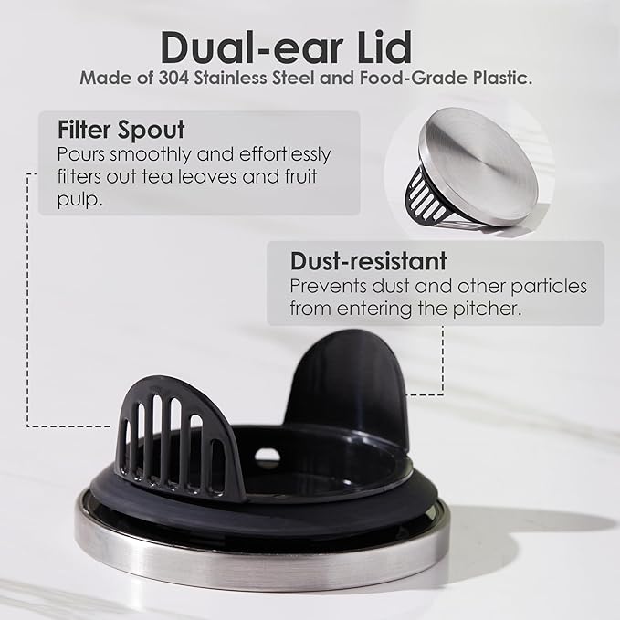 Delove Glass Pitcher with Lid & Shatterproof Shell – Heat-Resistant - Image 4