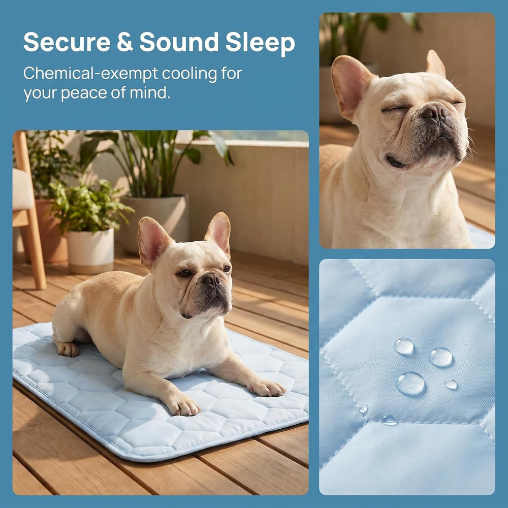 Dog Cooling Mat for Large Dogs,Washable Self Cooling Pet Pad with Non Slip Bo...