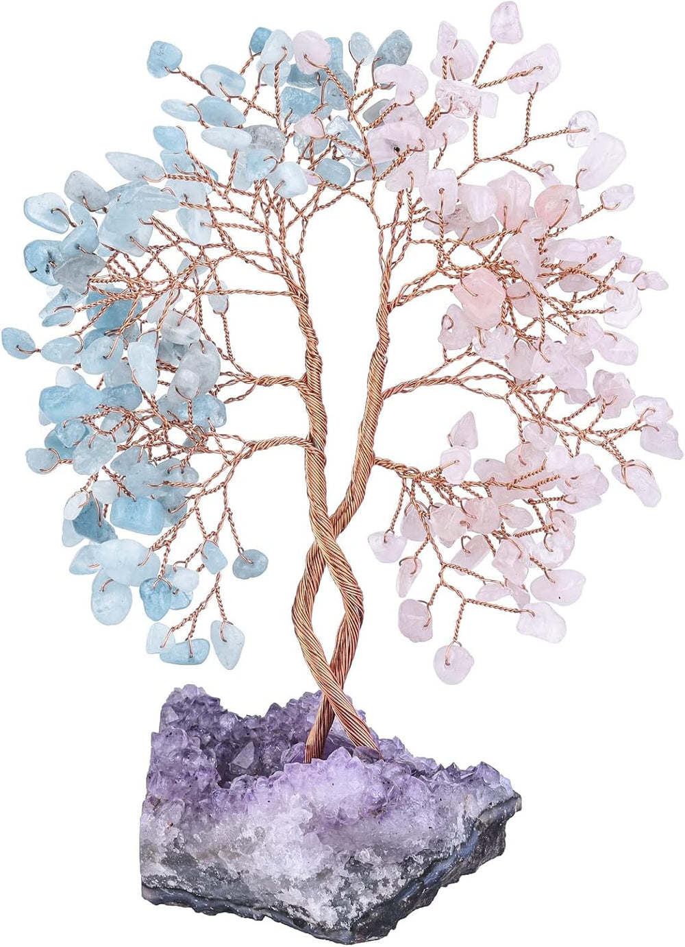 mookaitedecor Natural Crystal Tree with Amethyst Cluster Base
