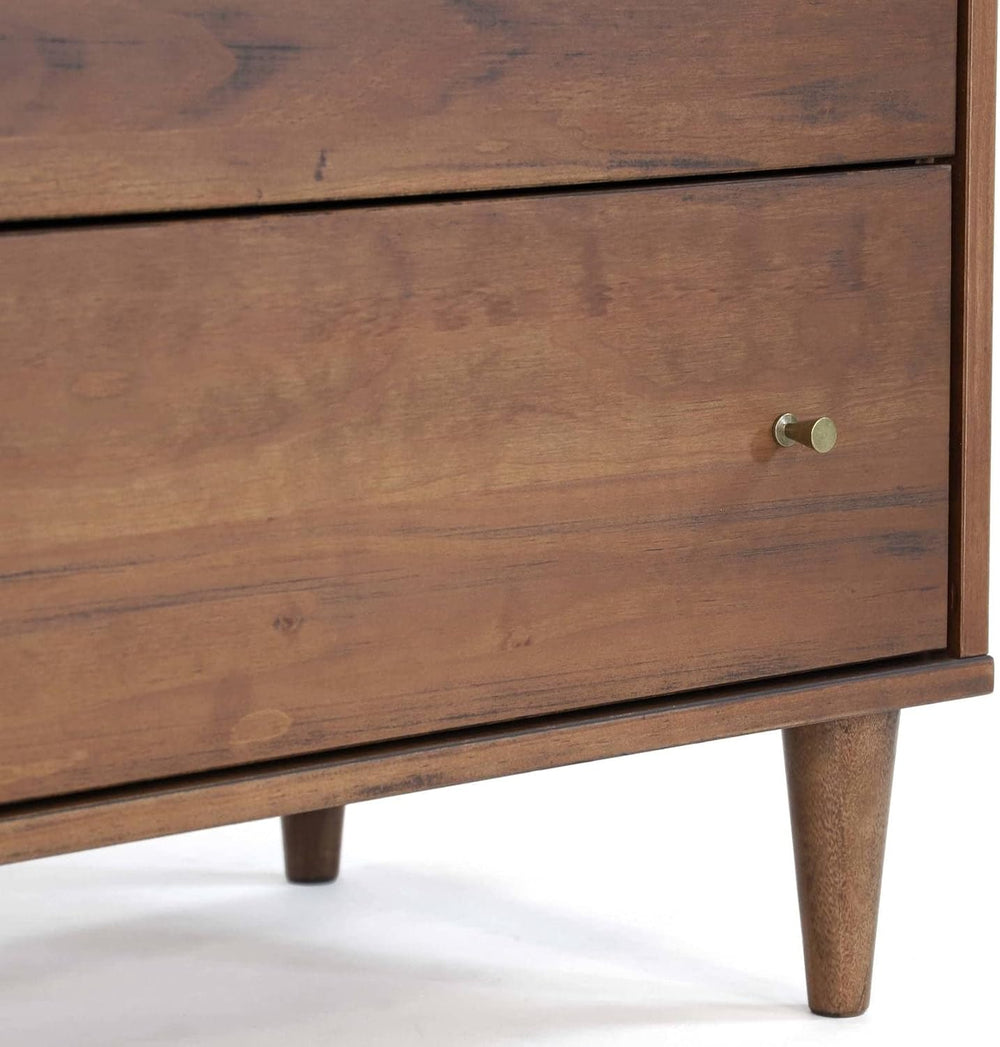 Mid Century 5-Drawer Chest, Brushed Walnut