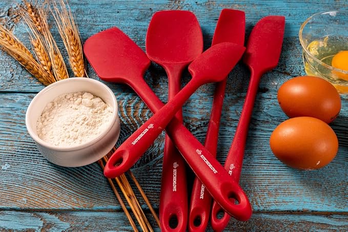 KITCHENLOVE Premium 600°F Heat Resistant 5 Piece Silicone Spatula Set - Image 2