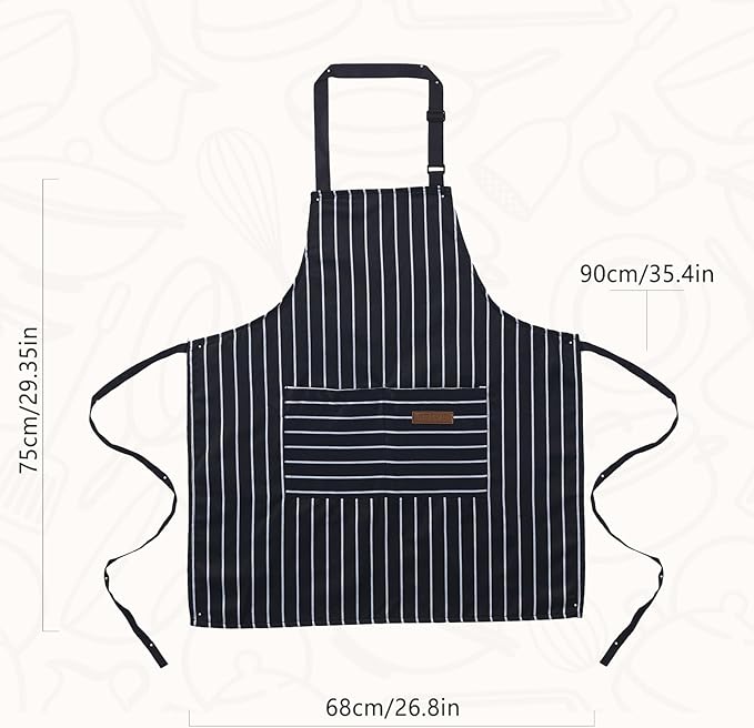 2 Pack Cooking Aprons Adjustable Bib Apron - Image 4