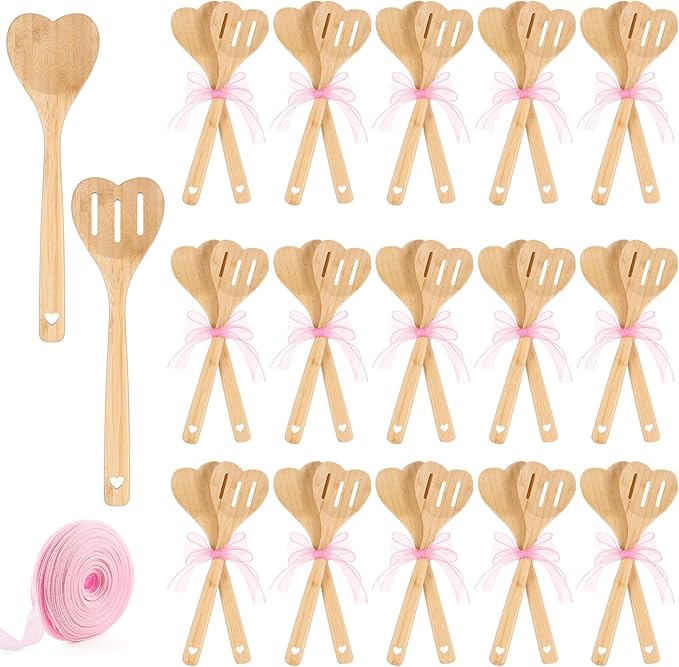 Reallnaive 24 Pcs Bamboo Spatula Wooden Kitchen Utensil Bulk 12''wood Spoon by Unknown