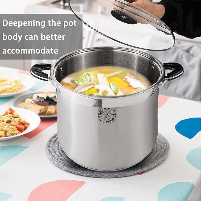 Vivicreate 14.5 Quart Stainless Steel Stock Pot - Image 4