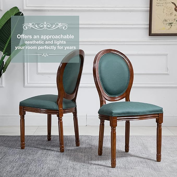 Nrizc French Country Dining Chairs Set of 6, Farmhouse Dining Chairs with Rou...