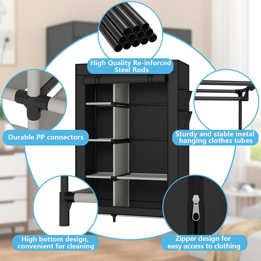 Calmootey Portable Closet Organizer, Space-Saving Storage System for Home
