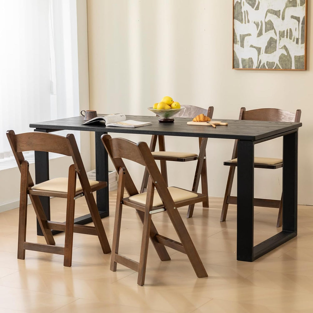 Wooden Folding Chair, Classic-Fruit Wood Color, Set of 4